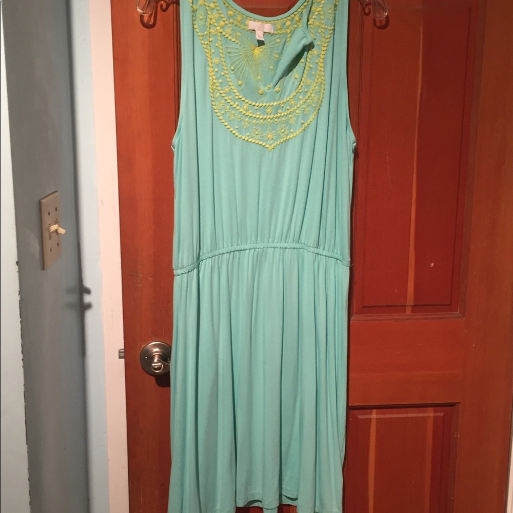 Lime colored sun dress